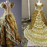 victorian green gold ball gown