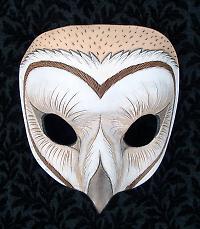 Barn owl leather mask