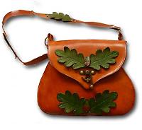 leather leaf  bag