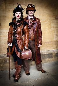 Steampunk victorian leather outfits