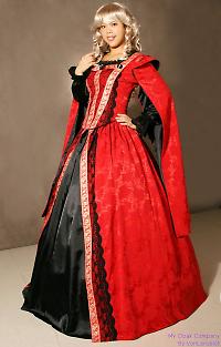 red elizabethan dress