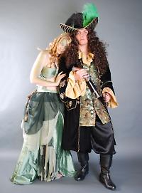 Siren and captain pirate costumes