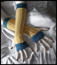 Alice in Wonderland Writing Gloves Fingerless Gloves, Arm Warmers