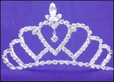 tiara silver hearts